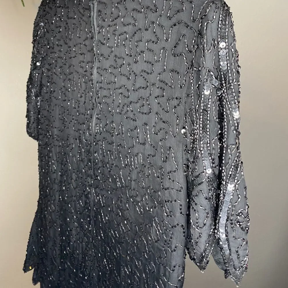 Steamy vintage beaded blouse Medium - Picture 4 of 7